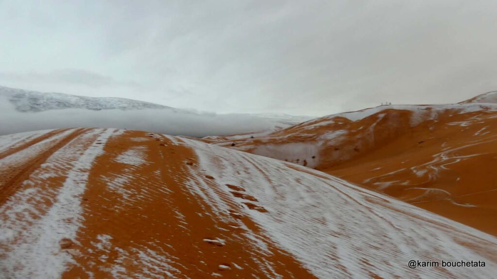 Sahara 17.01.2026  - ponownie odnotowano opady śniegu Fot. Karim Bouchetata