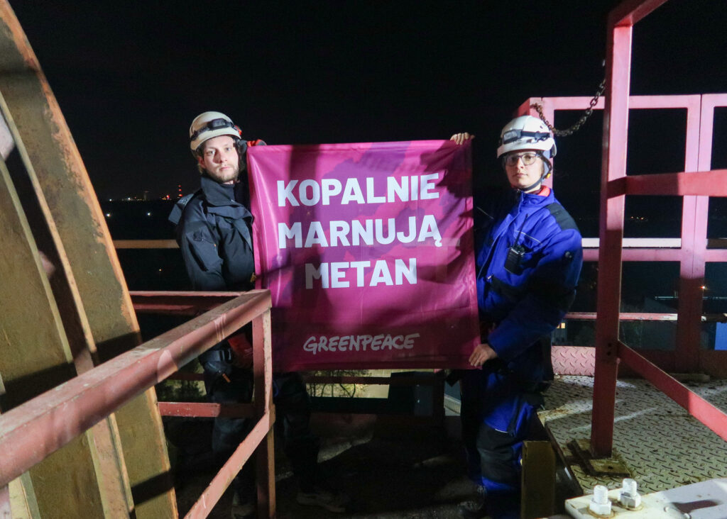 Protest aktywistów przeciwko nielegalnym emisjom metanu 1 protest