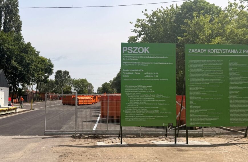 Od dzisiaj mieszkańcy Warszawy mają kolejne miejsce, do którego mogą oddać odpady komunalne